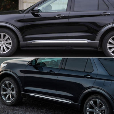 อุปกรณ์เสริมรถยนต์อะไหล่รถยนต์สำหรับ Ford Explorer 2020-2023 ABS คาร์บอนโครเมียมข้างประตูรถกระโปรงปั้นป้องกันรอยขีดข่วนฝาครอบ87Tixgportz