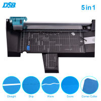 DSB 5 in 1 Paper Trimmer Multi-Functional A4 Paper Photo Cutter Straight Skip Wave Score Corner Cutter with 12 Inch Cut Length for School Office Photo Studio Supply