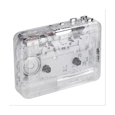 1 Set Full Transparent Shell Player Full Transparent Shell Cassette to MP3 Format Tape Player Plug and Play Audio Digital Player for Music