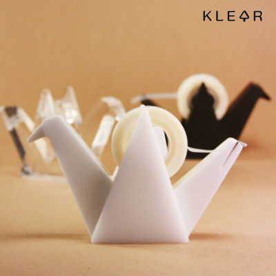 KlearObject Hai Ori-tsuru tape dispenser แท่นใส่สก๊อตเทป แกน 1 นิ้ว แท่นตัดเทปใส แท่นตัดสก๊อตเทป ที่ทับกระดาษ ที่ตัดสก๊ตเทป แท่นตัดเทปใสแปลกๆ แท่นตัดเทป