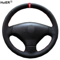 HuiER Hand Sewing Car Steering Wheel Cover For Peugeot 206 2007 2008 2009 Peugeot 207 Citroen C2 Braid on the Steering-Wheel