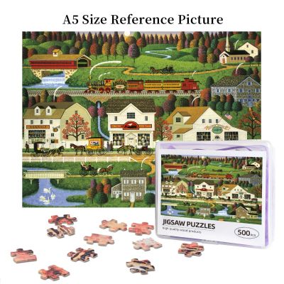 Charles Wysocki Yankee Wink Hollow Wooden Jigsaw Puzzle 500 Pieces Educational Toy Painting Art Decor Decompression toys 500pcs