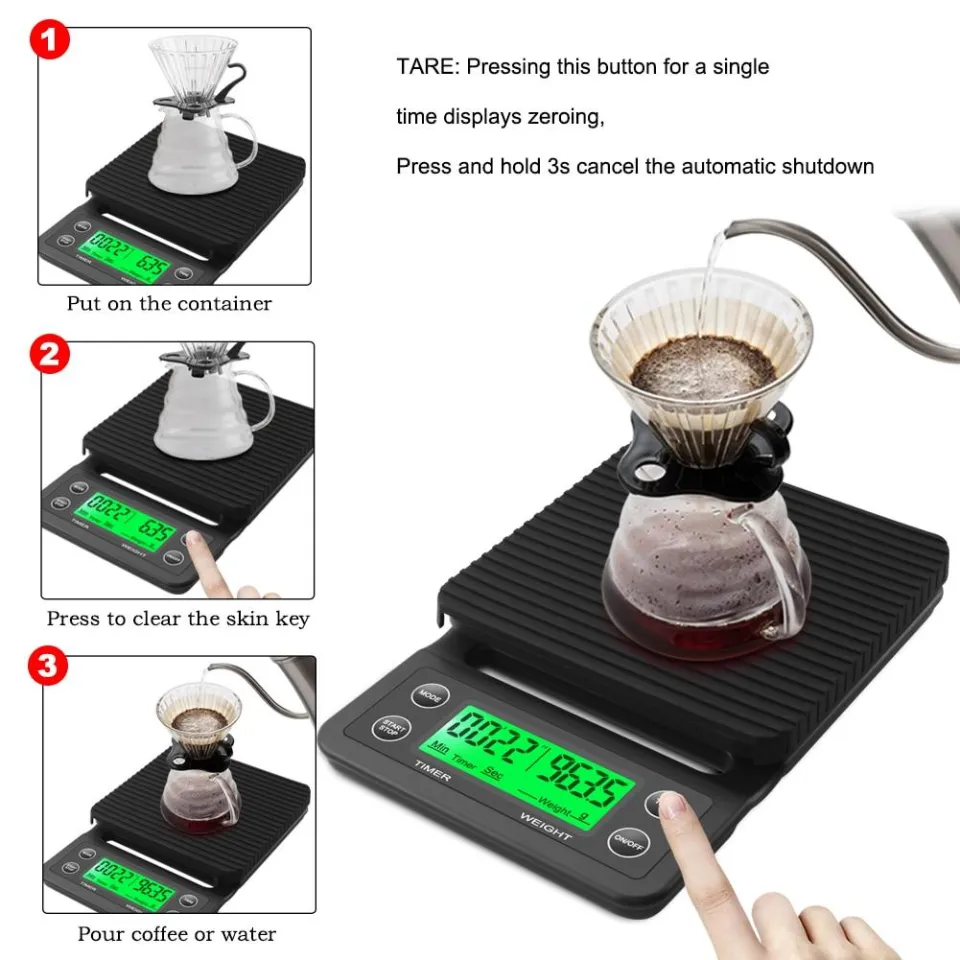 Timer Scale 3kg Timbangan Kopi Digital Timer Portable Coffee Scale