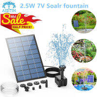 AISITIN 2.5W Solar Fountain Pump,with 6Nozzles and 4ft Water ,Solar Powered Pump for Bird Bath,Pond,Garden and Other Places