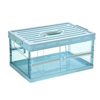 Transparent Collapsible Storage Box,Storage Box for Household Use,Multifunctional Storage Box with Lid, Book Box