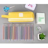 Solid Color Canvas Double Layer Pencil Case