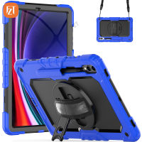 【พร้อมฟิล์มหน้าจอ】Fzt Casing Tablet สำหรับซัมซุงกาแล็กซีแท็บ S9Plus 12.4 "(2023) / SM-X810 X818 X816ปลอกซิลิโคน TPU และ PC นิ่มมีขาตั้งในตัว + Tali Bahu + สายรัดข้อมือ