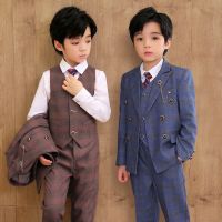 [COD] Childrens suits handsome British boys foreign style plaid piano hosts wedding flower girls