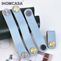 【LZ】◊  IHOMCASA-Couro Azul Móveis Handle Armazenamento De Cozinha Armário Roupeiro Gaveta Maçanetas Sapato Preto Armário De Banheiro Puxa Prata