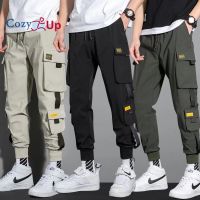 Cozy Up Casual Cargo กางเกง Streetwear กระเป๋าชายชาย Jogger กางเกง Hip Hop Sweatpants Joggers กางเกงยุทธวิธีบุรุษกางเกงผู้ชาย Clothe