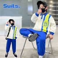 【CC】 Boys Sweatshirts  Pants 2PCS/Set 2022 Warm Kids Suits Outfits Thicken Children Clothing