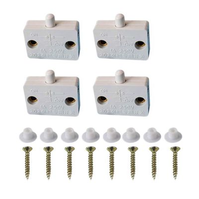4 Pcs Cabinet Door Switch Cabinet Lamp Switch Drawers Open on Close Door Applicable to 12V 24V 110V