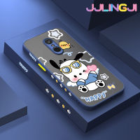 Jlingji เคสสำหรับ Xiaomi Redmi โน๊ต4 Note 4x Note 4 Pro มีน้ำค้างแข็งโปร่งใสลายการ์ตูนแฮปปี้ Pochacco แบบแข็งขอบสี่เหลี่ยมด้านข้างเคสนิ่มป้องกันกล้องปลอกซิลิโคนกันกระแทก