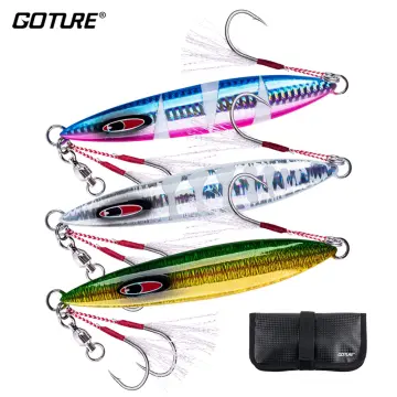 Goture Soft Lure Lead Jig Head Kit 40PCS Soft Plastic Fishing Lure with  Lead Head Jig Hook Set Freshwater Tail Swimbaits with Tackle Box