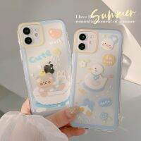 {MOUDU} Sorriso ย้อนยุค Lavagem Banho Urso Kawaii Japonês Telefone 14 Caso Para Iphone13 11 12 Promax Xs Max Xr 7 8บวก Caso Bonito Capa Clara 1086