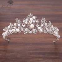 Amart Royal Crown Rhinestone Tiaras และ Crowns เพิร์ลงานแต่งงานเครื่องประดับผม Head Pieces สำหรับผู้หญิง