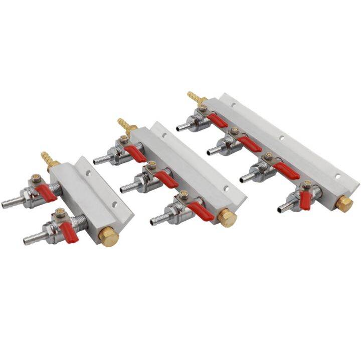 2/3/4 Way CO2 Air Gas Distribution Manifold Splitter Check Valves 1/4