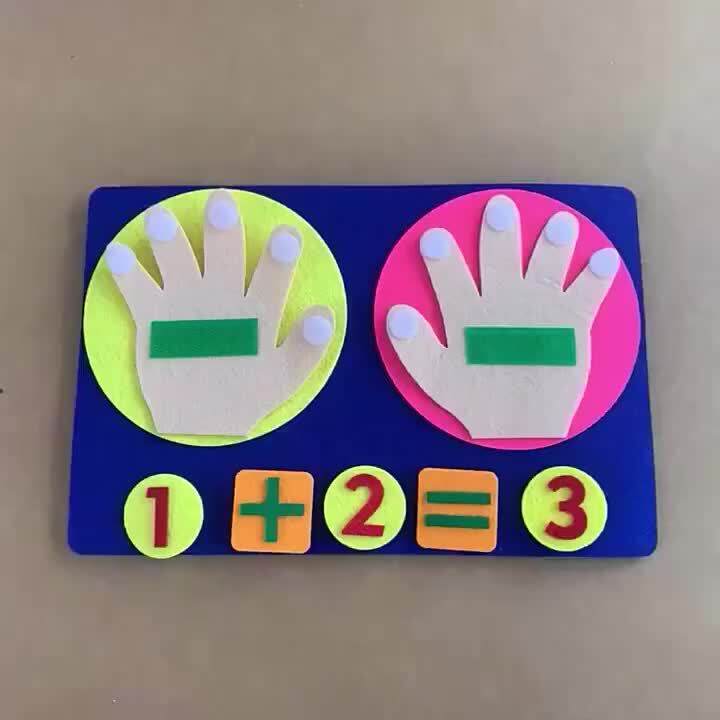 Kid Montessori Toys Felt Finger Number Math Children Counting Addition ...