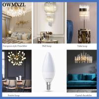 OWMXZL ที่มีคุณภาพสูง แสงสีขาว ของตกแต่งบ้าน 220โวลต์ หลอดไฟเทียน LED E14 หลอดไฟประหยัดพลังงาน