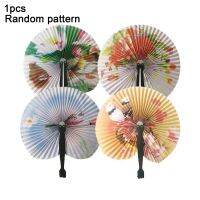 【jw】℗☢๑  17cm Paper Folding Fans Color Round Chinese Hand Wedding Held