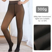 ผู้หญิงควบคุมด้านบนปลอมโปร่งแสงอบอุ่น Leggings ขนแกะเรียงรายถุงน่องยืด220300G นุ่มฤดูหนาวปลอมถุงน่องความร้อนกางเกง...