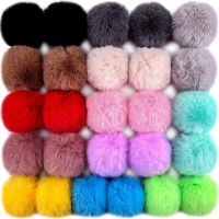 25pcs Faux Rabbit Fur Pom Pom 6cm 8cm Artificial Plush Fluffy Pompom Balls for Diy Hats Gloves Keychain Charms Sewing Supplies