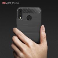 Asus Zenfone เคส5z ZS620KL คาร์บอนไฟเบอร์ฝาครอบกันกระแทกซิลิโคนเนื้อลายขนแปรงเคสยาง