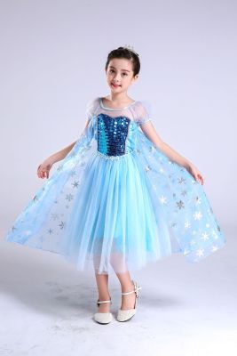 Frozen Aisha ชุดเจ้าหญิงชุดเดรสเด็กผู้หญิงชุดวันเกิด ชุดการแสดงฮาโลวีน ลดราคาพิเศษ