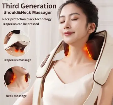 Shoulder And Neck Massager, Clamp Kneading Trapezius Muscle Relax Hot  Compress Neck Massager