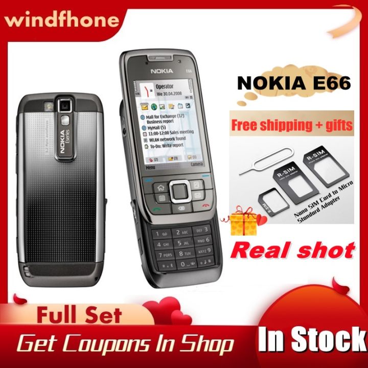 For Nokia E66 Basic Phone 3G Unlocked Slide Phone Keyboard Old Men