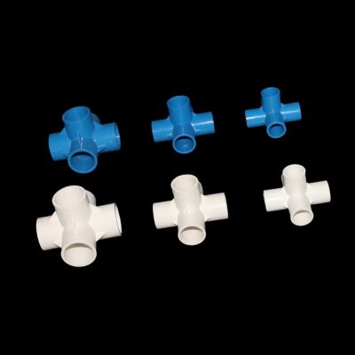 ；【‘； 5-Ways PVC Pipe Connector 20/25/32Mm Inner Dia. DIY Water Pipe Fittings Water Supply And Drainage System Stereo Joints 1 Pc