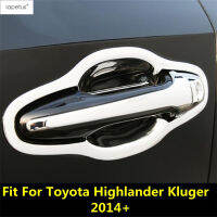 รถประตู Handle Bowl กรอบตกแต่งสำหรับ Toyota Highlander Kluger 2014 - 2019 ABS Chrome อุปกรณ์เสริมภายนอก Kit