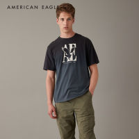 American Eagle Super Soft Dip-Dye Logo Graphic T-Shirt เสื้อยืด ผู้ชาย โลโก้ กราฟฟิค (NMTS 017-3221-001)