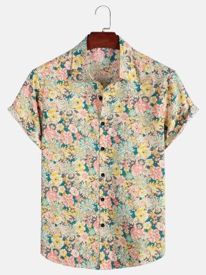 เสื้อฮาวายสำหรับผู้ชายเสื้อ5xl พิมพ์ลายต้นมะพร้าวผู้ชายเสื้อเชิ้ตคอปาดลำลองชายหาดแขนสั้นเสื้อฮาราจูกุ2023ฤดูร้อนที่ดีที่สุด