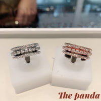 The Panda Rose Gold Three Ring Ring Fashion Creative Design Women Couple Ring for Anniversary Gift