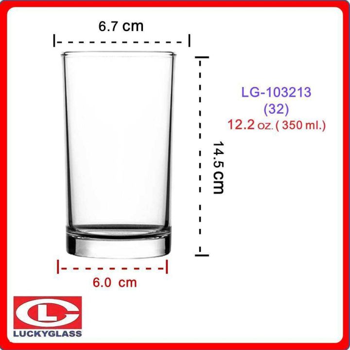 lucky-glass-แก้วน้ำใส-แก้วน้ำดื่ม-lg-103213-32-แก้วเป็กช็อต-classic-shot-glass-350ml