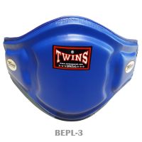 เป้าท้องทวินส์ หนังแท้ สีน้ำเงิน แบบใหม่ ( Size XL ) Twins special Belly Protector Pads New designed  BEPL-3 Navy Blue Training  MMA K1