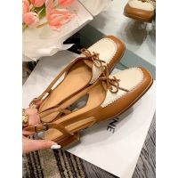 COD Chenxuan new French toe sandals womens summer mid-heel niche fashion rear empty square head thick heel shoes XYZZ