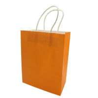 10 Pcslot Gift Bags With Handles Multi-function Orange Paper Bags 3 Size Recyclable Environmental Protection Clothes Shoes Bag