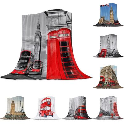 （in stock）London Telephone booth Coral Selimut Bulu winter sheet sofa Duvet soft and warm Flannel Duvet（Can send pictures for customization）