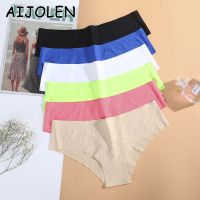 【CW】 AIJOLEN Seamless Silk Women  39;s Underpants Color Thongs Slim-fit Briefs Fluorescent Beach