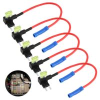 5pcs Add-A-Circuit Car Auto Adapter Mini Blade Fuse Holder APM ATM Fuses Tap Micro Fuse Holder Car Fuses Splitter Accessories Electrical Connectors
