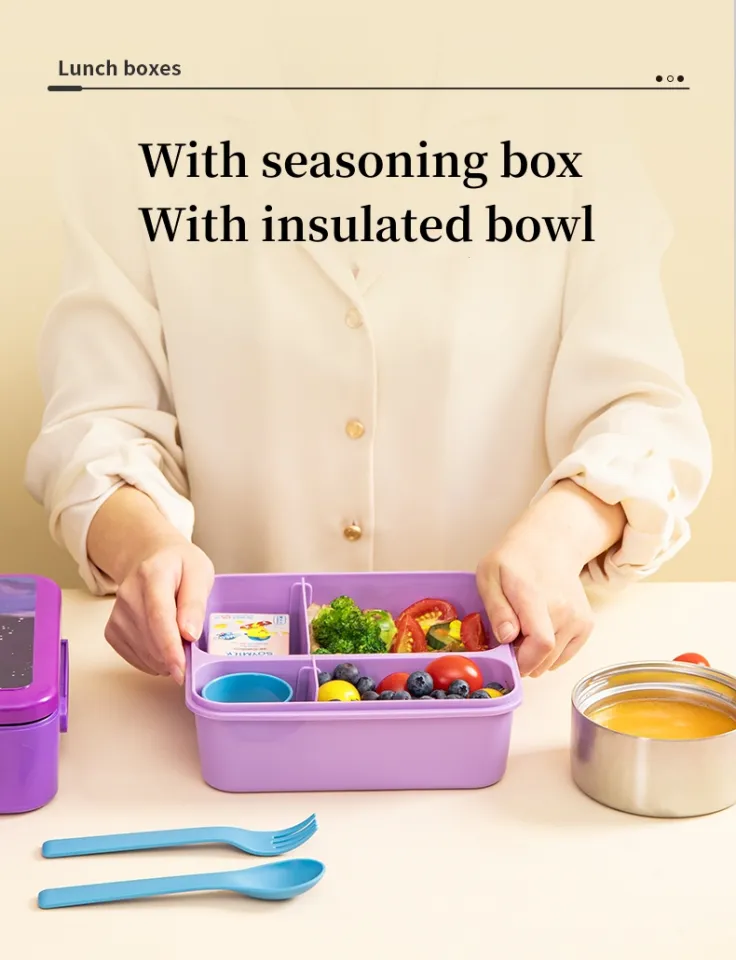 HAIXIN Bento Box for Kids with thermal bowl - Blue