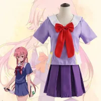 Mirai Nikki Sailor 2Nd Gasai Yuno Cosplay Suit Costume Bow Tie Short Skirt Lolita Costumes Wig Carnival Girl Anime Cos Prop