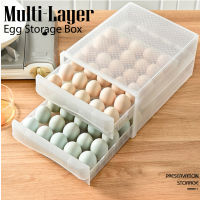 Multi-Layer Egg Storage Box Container 30/60pcs Large Capacity Egg Holder for Refrigerator Egg Fresh Drawer