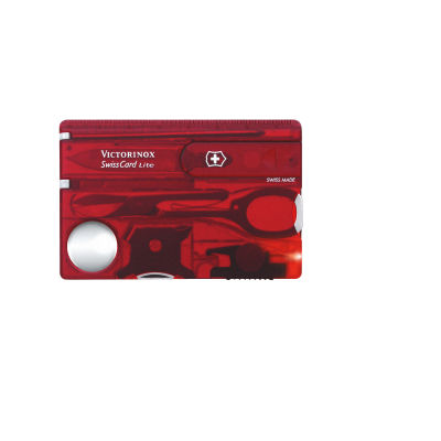 Victorinox มีดพับ/การ์ด Swiss Army Knives - Swiss Card Lite, LED, Red Translucent (0.7300.T)