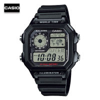 Velashop  นาฬิกาข้อมือผู้ชาย Casio สายเรซิ่น รุ่น AE-1200WH-1AVDF  AE-1200WH-1A  AE-1200WH - Black