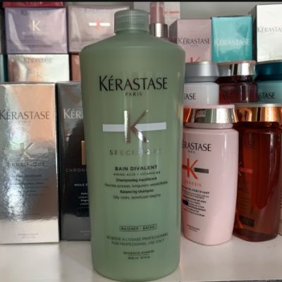 Kerastase Specifique Bain Divalent Balancing Shampoo (Oily Roots, Sensitized Lengths) 1000 ml แชมพูสำหรับหนังศีรษะมัน ทำความสะอาดหนังศีรษะและเส้นผม