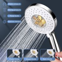 【YP】 Turbocharged Shower Three-speed Pressurized Large Panel Showerhead Rotated Saving Nozzles