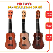 Đàn guitar mini 4 dây giả gỗ nhiều họa tiết cho bé tập nhạc đồ chơi phát